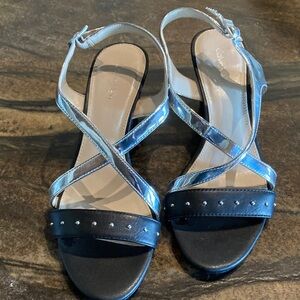 Calvin Klein Pamilla Black and Silver Wedges size 8